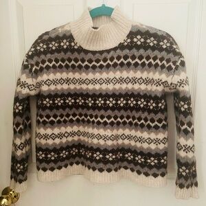Tuckernuck Brown and Grey Fair Isle Loch Sweater XS